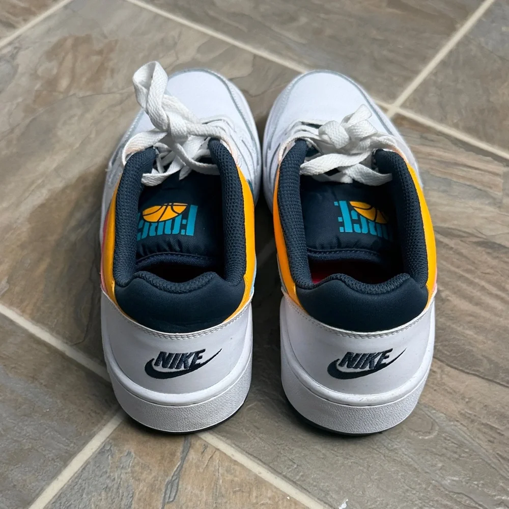 Nike Full Force Low White Sneakers with Pink and Orange Accents - Picture 4 of 8